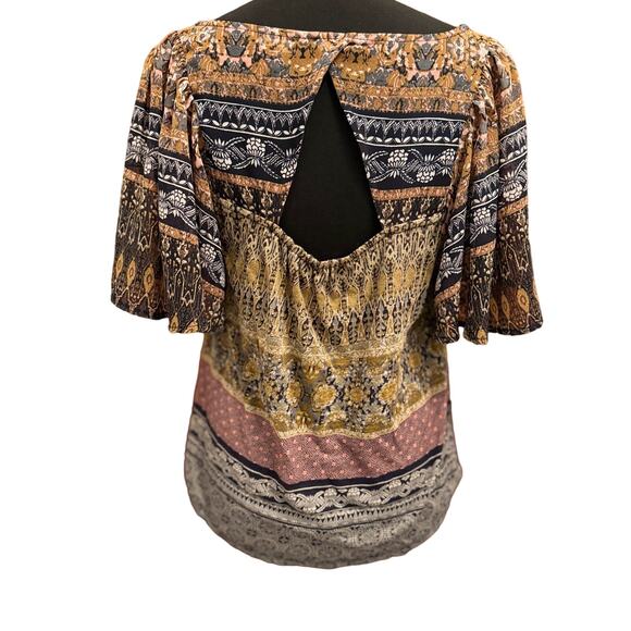 Lucky Brand Boho Hippie Popover Peasant Blouse small petite - Picture 1 of 8